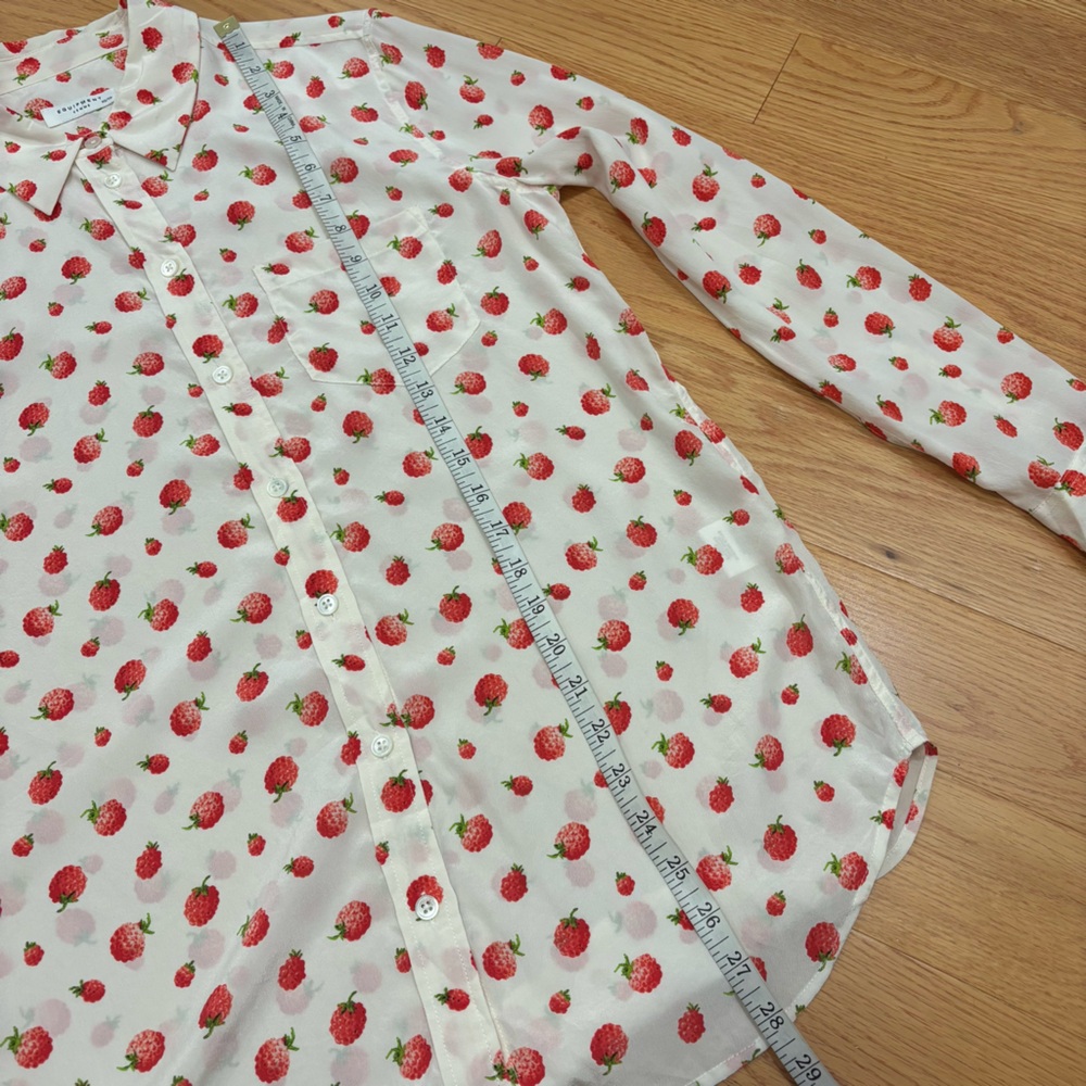 Equipment Reese Raspberry Print Silk Blouse - Picture 11 of 15